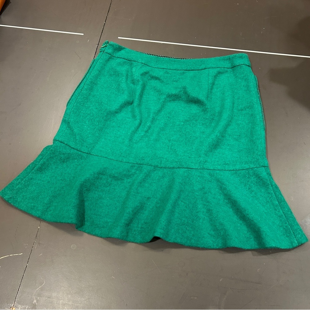 Anthropologie Maeve Kelly Green Wool Blend Skirt Size 12 - Picture 6 of 7